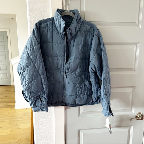 NWT Free People Pippa Packable Puffer Jacket Skyline Blue - Picture 3 of 6